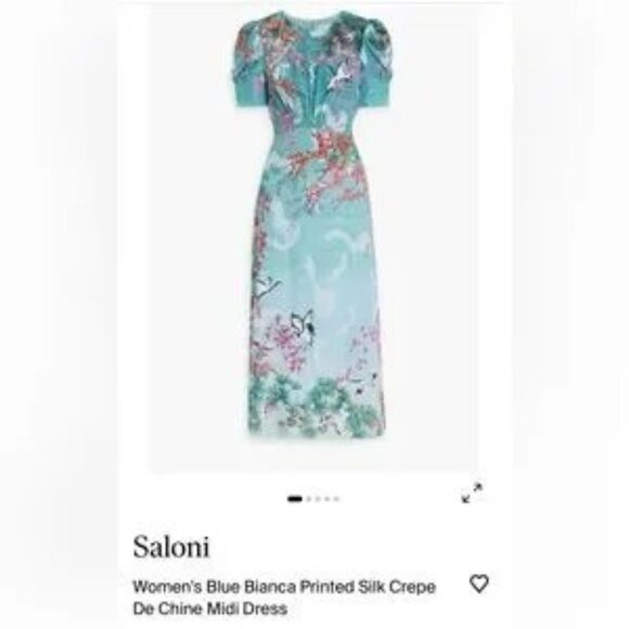 SALONI Blue Off-the-Shoulder Midi Dress for Weddings - Picture 7 of 9